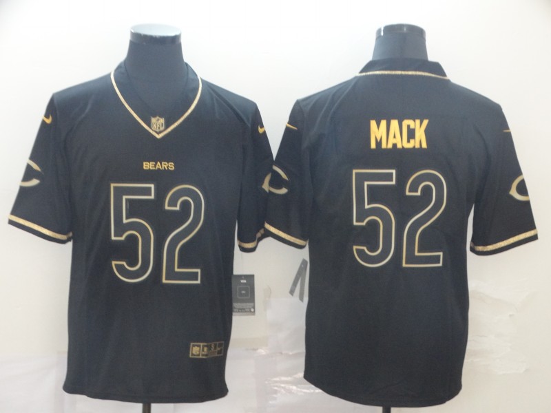 Nike Bears 52 Khalil Mack Black Gold Throwback Vapor Untouchable Limited Jersey