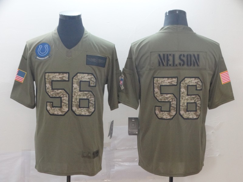 Nike Colts 56 Quenton Nelson 2019 Olive Camo Salute To Service Limited Jersey