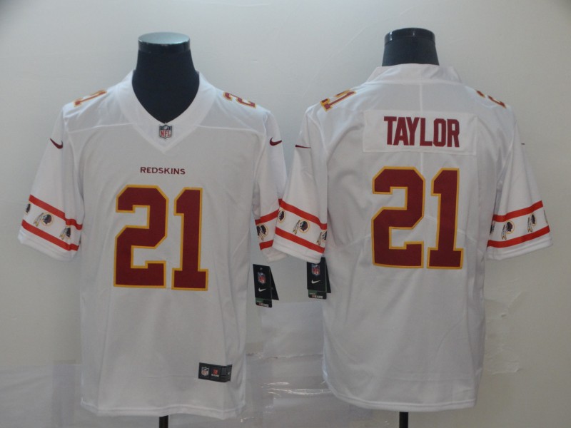 Nike Redskins 21 Sean Taylor White Team Logos Fashion Vapor Limited Jersey