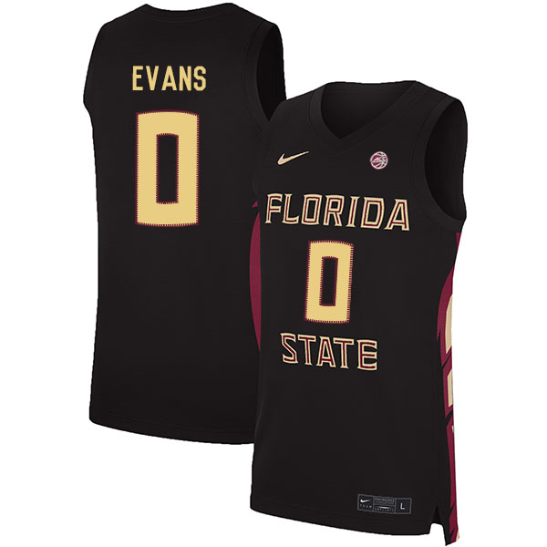 Florida State Seminoles 0 Rayquan Evans Black Nike Basketball College Jersey