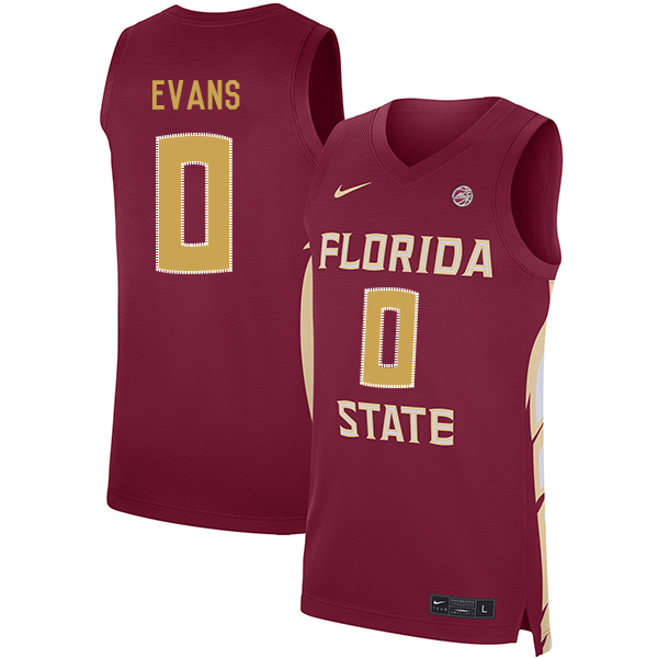 Florida State Seminoles 0 Rayquan Evans Red Nike Basketball College Jersey
