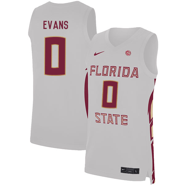 Florida State Seminoles 0 Rayquan Evans White Nike Basketball College Jersey