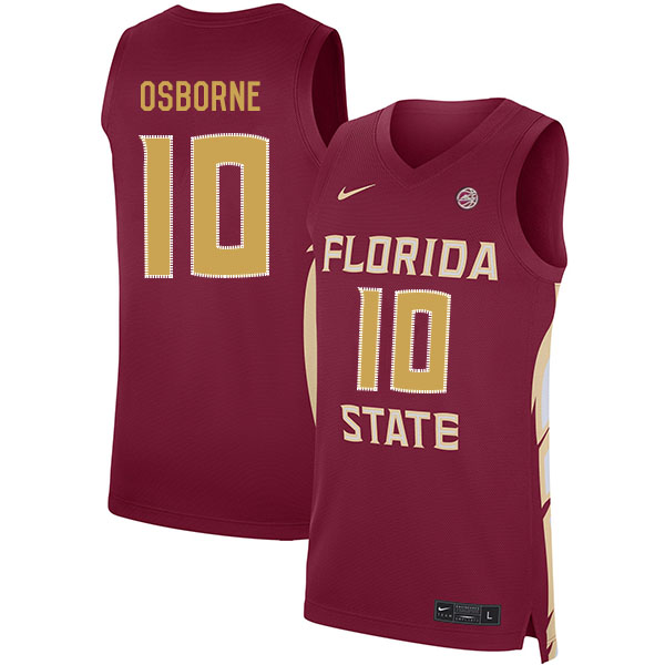 Florida State Seminoles 10 Malik Osborne Red Nike Basketball College Jersey