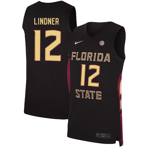 Florida State Seminoles 12 Justin Lindner Black Nike Basketball College Jersey