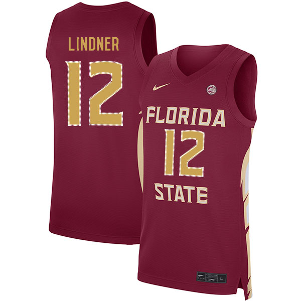 Florida State Seminoles 12 Justin Lindner Red Nike Basketball College Jersey