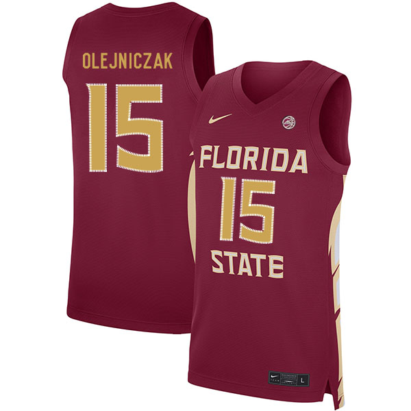 Florida State Seminoles 15 Dominik Olejniczak Red Nike Basketball College Jersey