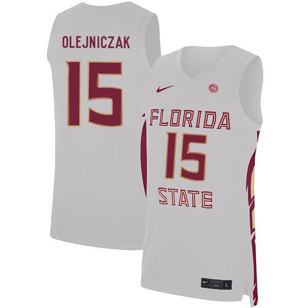 Florida State Seminoles 15 Dominik Olejniczak White Nike Basketball College Jersey