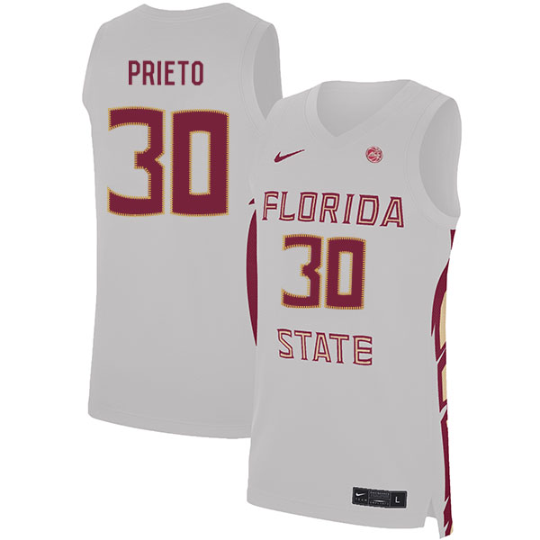 Florida State Seminoles 30 Harrison Prieto White Nike Basketball College Jersey