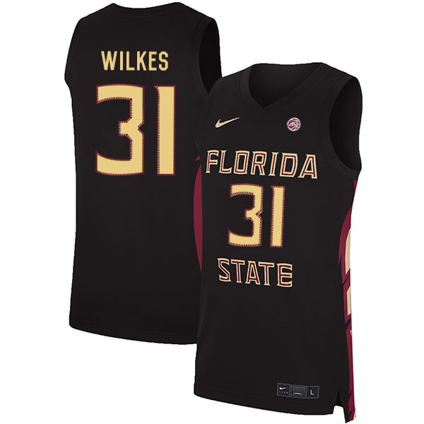 Florida State Seminoles 31 Wyatt Wilkes Black Nike Basketball College Jersey