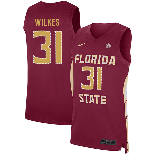Florida State Seminoles 31 Wyatt Wilkes Red Nike Basketball College Jersey