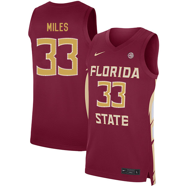 Florida State Seminoles 33 Will Miles Red Nike Basketball College Jersey