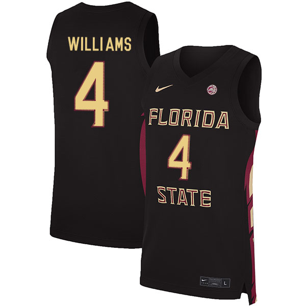 Florida State Seminoles 4 Patrick Williams Black Nike Basketball College Jersey