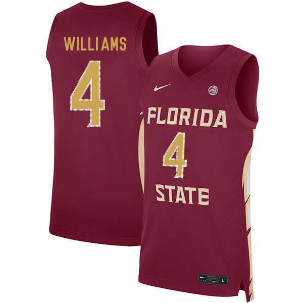 Florida State Seminoles 4 Patrick Williams Red Nike Basketball College Jersey