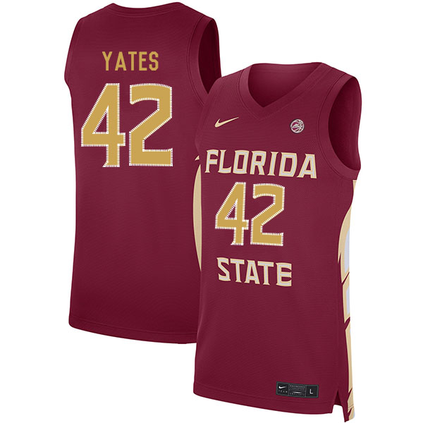 Florida State Seminoles 42 Cleveland Yates Red Nike Basketball College Jersey