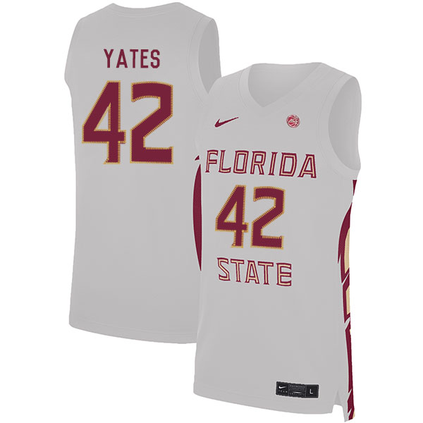 Florida State Seminoles 42 Cleveland Yates White Nike Basketball College Jersey