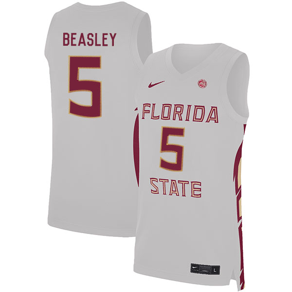 Florida State Seminoles 5 Malik Beasley White Nike Basketball College Jersey