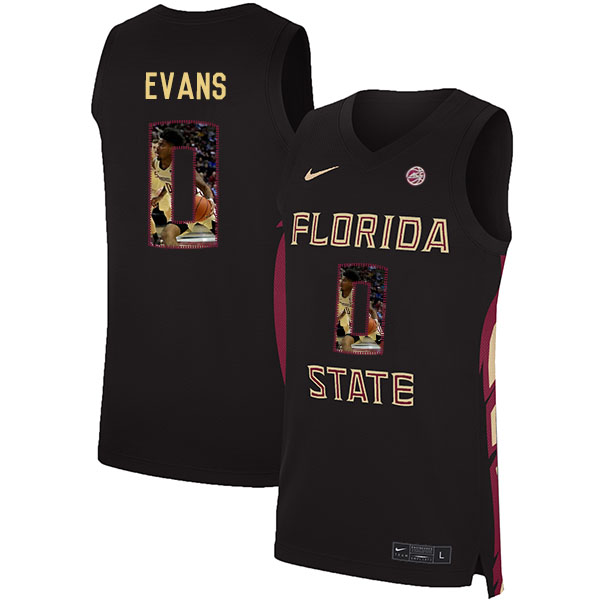 Florida State Seminoles 0 Rayquan Evans Black Nike Basketball College Fashion Jersey