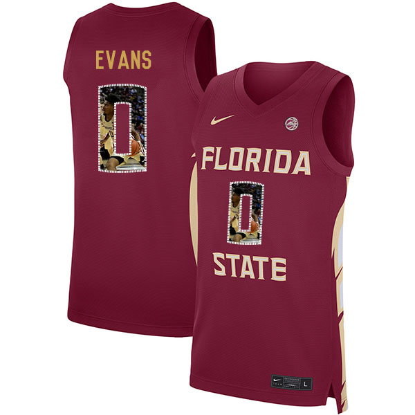 Florida State Seminoles 0 Rayquan Evans Red Nike Basketball College Fashion Jersey