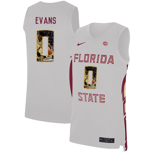 Florida State Seminoles 0 Rayquan Evans White Nike Basketball College Fashion Jersey