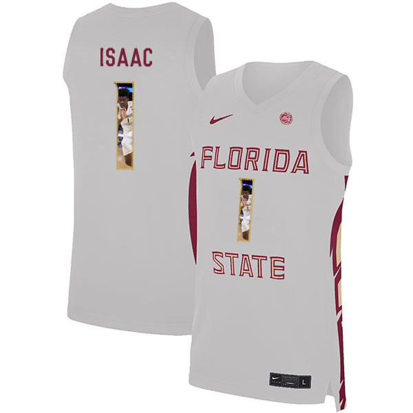 Florida State Seminoles 1 Jonathan Isaac White Nike Basketball College Fashion Jersey