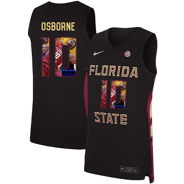 Florida State Seminoles 10 Malik Osborne Black Nike Basketball College Fashion Jersey