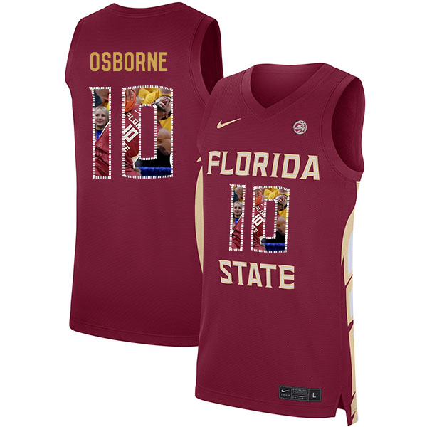 Florida State Seminoles 10 Malik Osborne Red Nike Basketball College Fashion Jersey