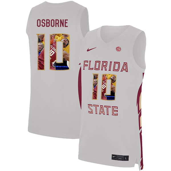 Florida State Seminoles 10 Malik Osborne White Nike Basketball College Fashion Jersey