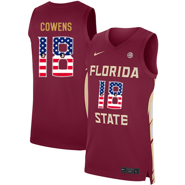 Florida State Seminoles 18 Dave Cowens Red Nike USA Flag Basketball College Jersey