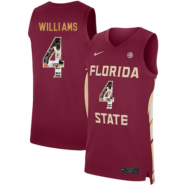 Florida State Seminoles 4 Patrick Williams Red Nike Basketball College Fashion Jersey