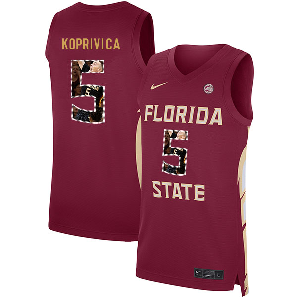 Florida State Seminoles 5 Balsa Koprivica Red Nike Basketball College Fashion Jersey