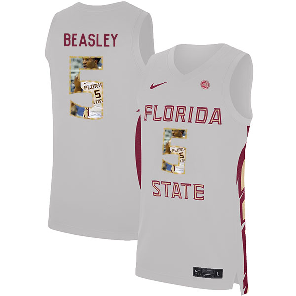 Florida State Seminoles 5 Malik Beasley White Nike Basketball College Fashion Jersey