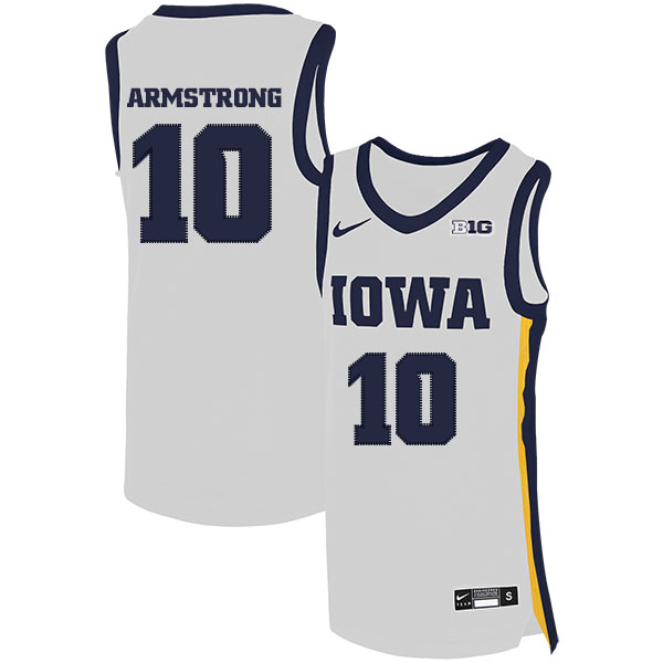 Iowa Hawkeyes 10 B.J. Armstrong White Nike Basketball College Jersey.jpeg