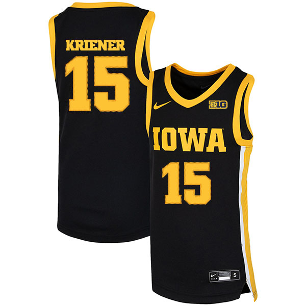 Iowa Hawkeyes 15 Ryan Kriener Black Nike Basketball College Jersey