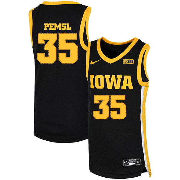Iowa Hawkeyes 35 Cordell Pemsl Black Nike Basketball College Jersey