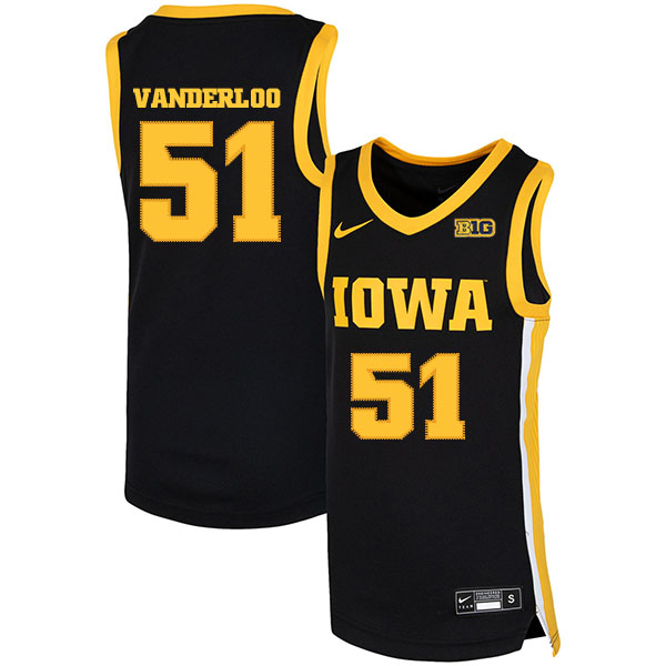 Iowa Hawkeyes 51 Aidan Vanderloo Black Nike Basketball College Jersey