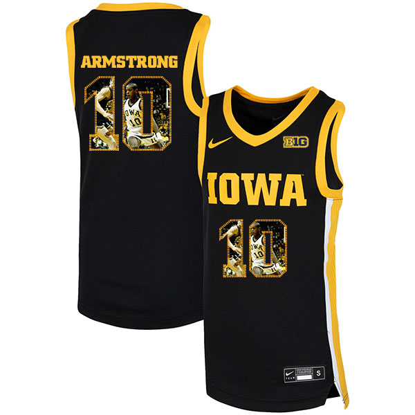 Iowa Hawkeyes 10 B.J. Armstrong Black Nike Basketball College Fashion Jersey.jpeg