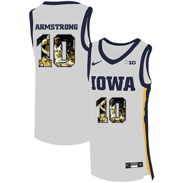 Iowa Hawkeyes 10 B.J. Armstrong White Nike Basketball College Fashion Jersey.jpeg - Click Image to Close