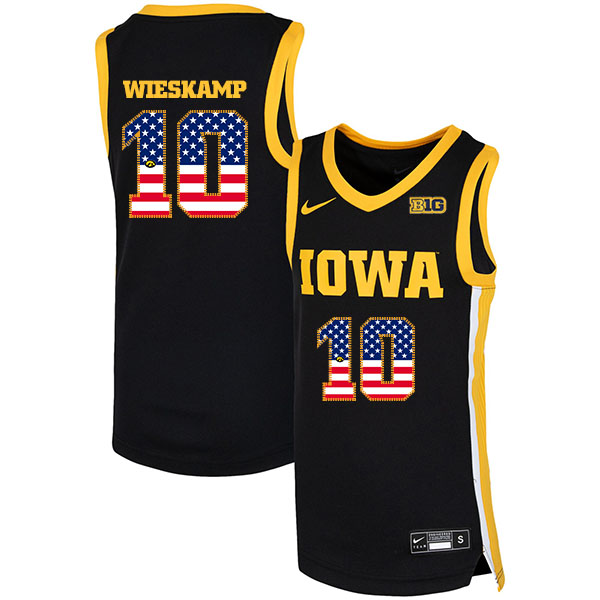 Iowa Hawkeyes 10 Joe Wieskamp Black Nike USA Flag Basketball College Jersey - Click Image to Close