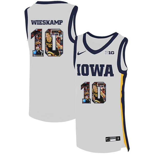Iowa Hawkeyes 10 Joe Wieskamp White Nike Basketball College Fashion Jersey