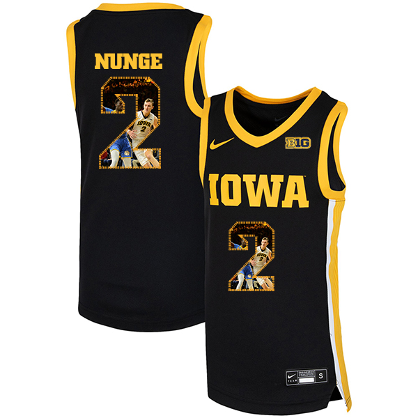 Iowa Hawkeyes 2 Jack Nunge Black Nike Basketball College Fashion Jersey