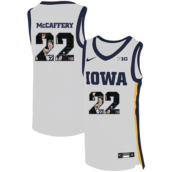 Iowa Hawkeyes 22 Patrick McCaffery White Nike Basketball College Fashion Jersey - Click Image to Close