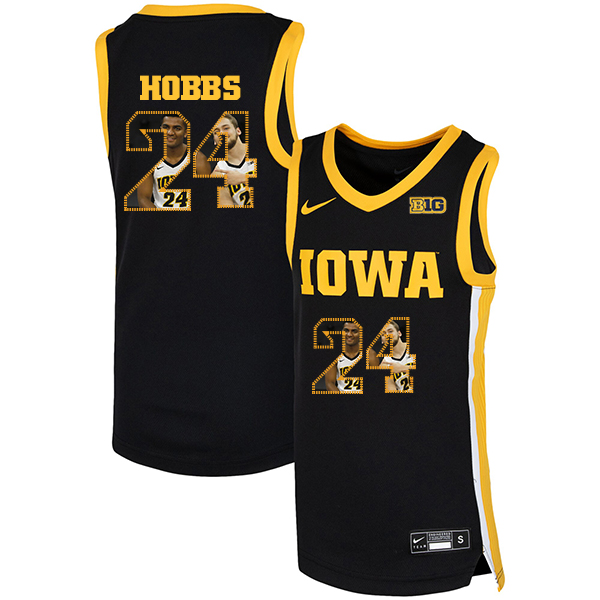 Iowa Hawkeyes 24 Nicolas Hobbs Black Nike Basketball College Fashion Jersey