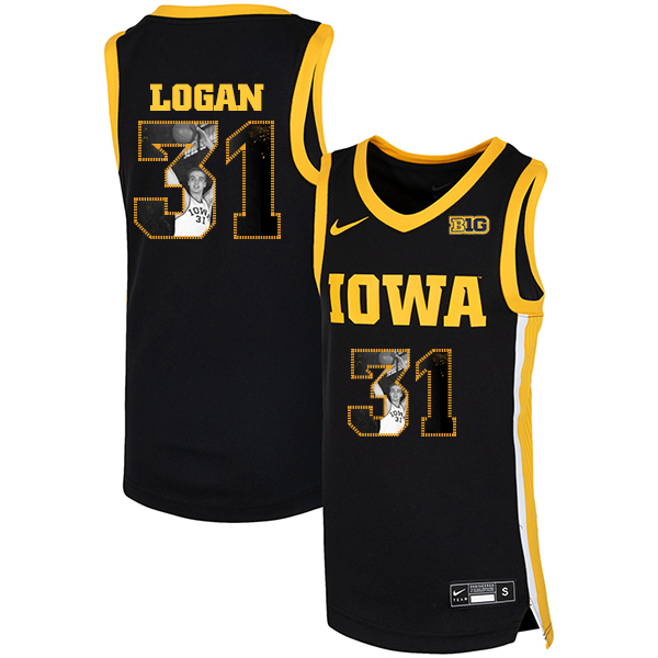 Iowa Hawkeyes 31 Bill Logan Black Nike Basketball College Fashion Jersey