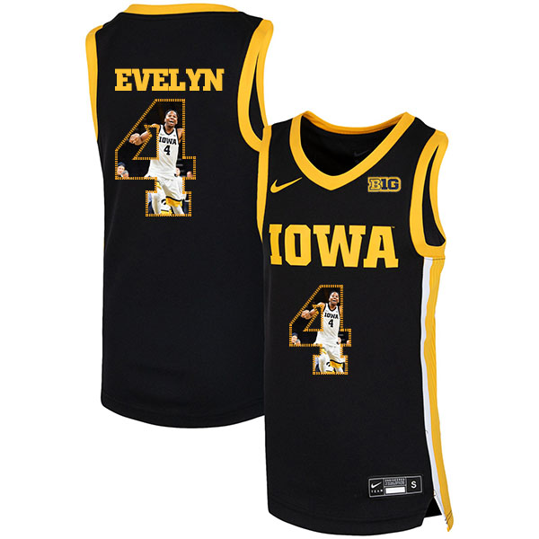 Iowa Hawkeyes 4 Bakari Evelyn Black Nike Basketball College Fashion Jersey