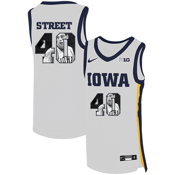 Iowa Hawkeyes 40 Chris Street White Nike Basketball College Fashion Jersey - Click Image to Close