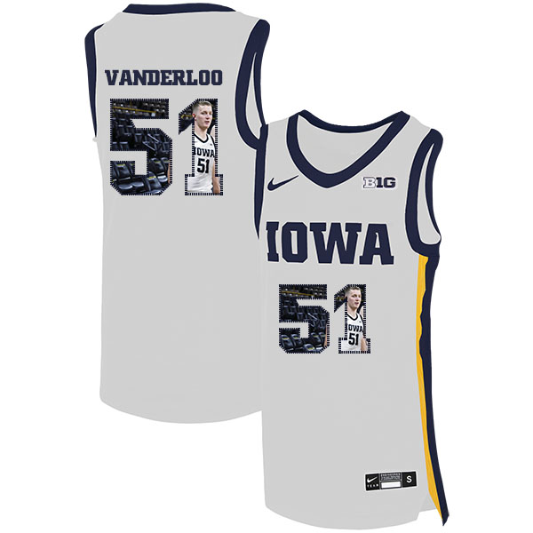 Iowa Hawkeyes 51 Aidan Vanderloo White Nike Basketball College Fashion Jersey - Click Image to Close