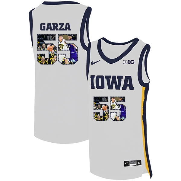 Iowa Hawkeyes 55 Luka Garza White Nike Basketball College Fashion Jersey - Click Image to Close