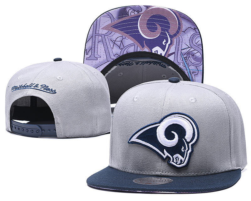 Rams Team Logo Gray Adjustable Hat LH