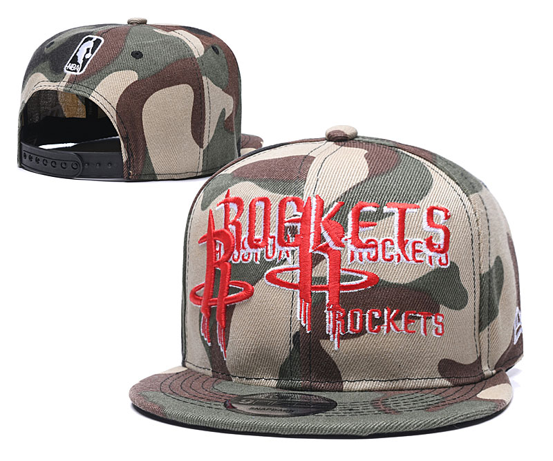 Rockets Team Logo Camo Adjustable Hat LH
