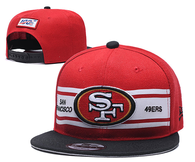 49ers Team Logo Red 100th Seanson Adjustable Hat YD
